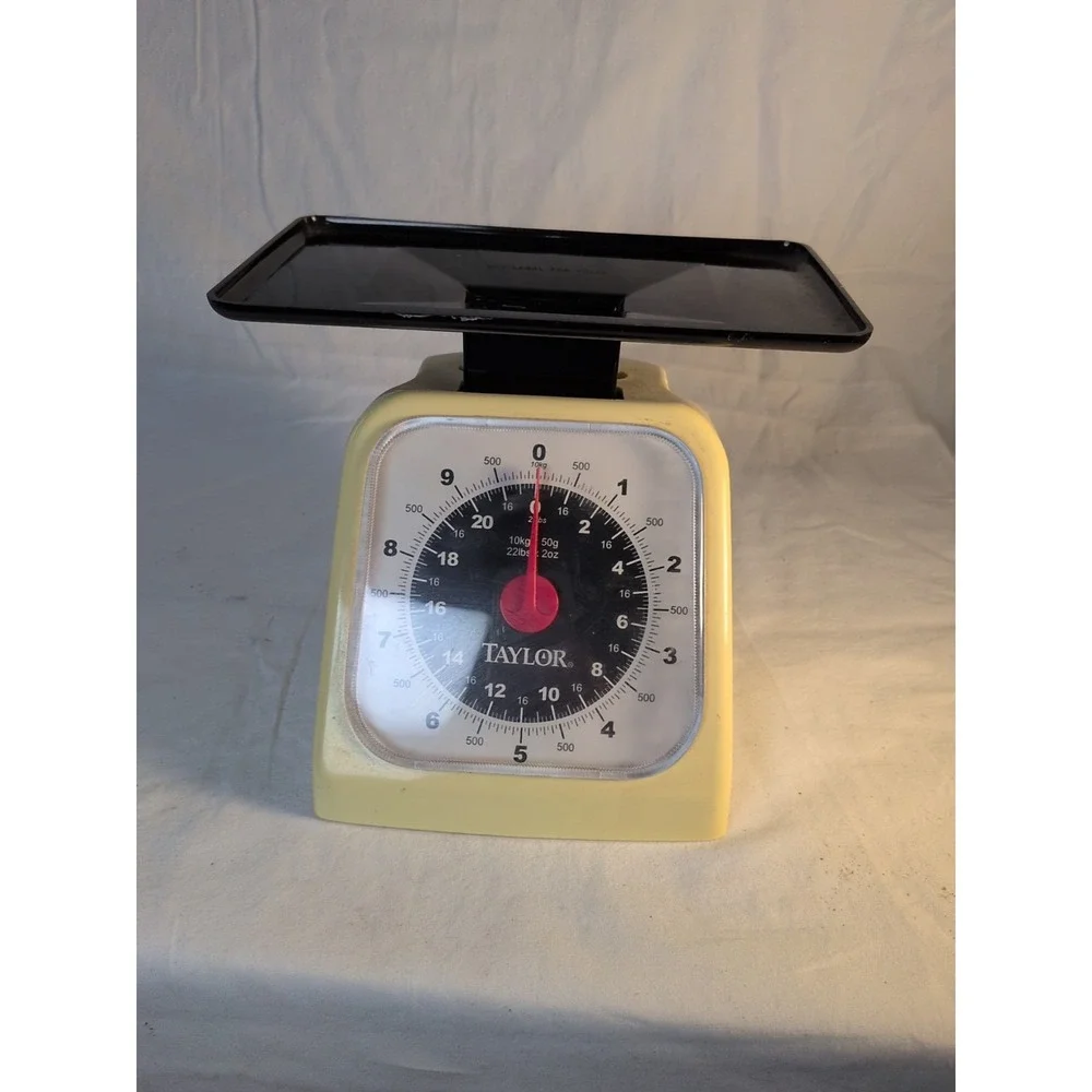 Vintage Taylor 22 lb Kitchen Scale‎ Cream Black Analog Countertop Food Scale